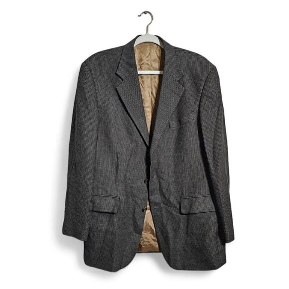 Vintage Oscar De La Renta gray & black wool tweed sport coat blazer size 41R - Picture 10 of 14